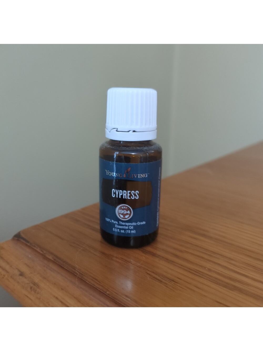 Young Living Cypress Essential Oil - 15 ml bottle approx 80% full - see photo